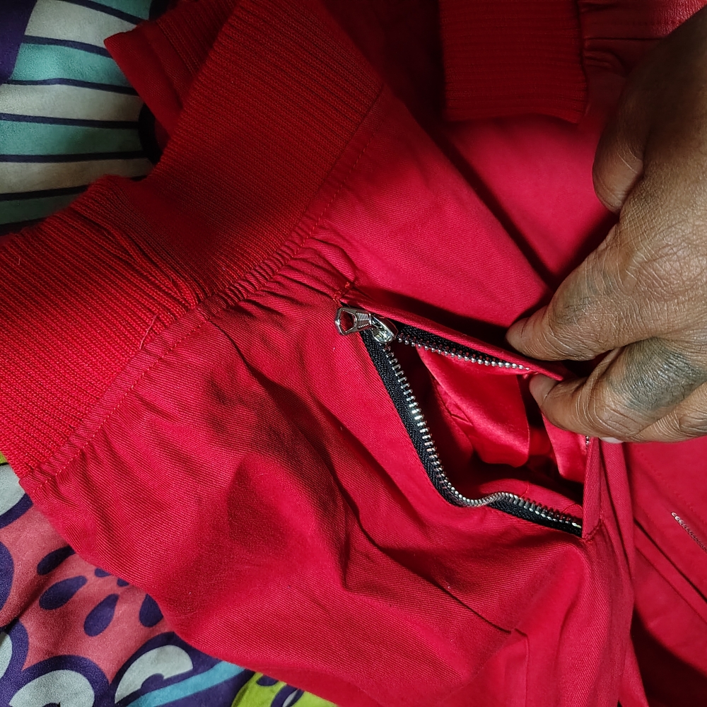 DIAMOND + MICHAEL JACKSON COLLAB -Genuine Red Leather Jacket ( NWOT😲🔥🔥) - Picture 13 of 14